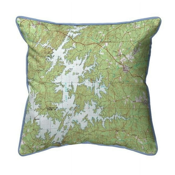 Betsy Drake SN975 12 x 12 in. Lake Martin, AL Nautical Map Small Corded Indoor & Outdoor Pillow
