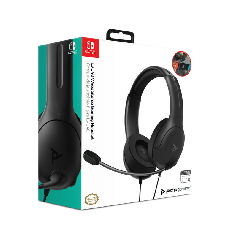 PDP Gaming LVL40 Airlite Stereo Headset for Nintendo Switch/Lite/OLED -  Wired Power Noise Cancelling Microphone, Lightweight Soft Comfort On Ear