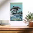 thumbnail image 2 of Captiva Island, Florida, Dolphins Swimming Birch Wood Wall Sign (10x15 Rustic Home Decor, Ready to Hang Art), 2 of 5