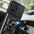 thumbnail image 2 of for Xiaomi 13T Case with Slide Camera Cover for Men, Military Grade Drop Phone Cover Case with Rotate Ring Kickstand for Xiaomi 13T / Xiaomi 13T Pro SJ Black, 2 of 8