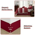 thumbnail image 5 of LANCO MODERN LIFESTYLE Wine Comforter Set King Size, 7 Piece Bedding Set for All Seasons, Elegant Microfiber Embroidery Floral, Bedskirt, Shams and Decor Pillows, 5 of 7