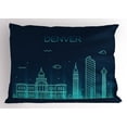 thumbnail image 1 of Colorado Pillow Sham, Denver Metropolis View with Historical Landmark Digital Doodle Style Graphic, Decorative Standard Size Printed Pillowcase, 26 X 20 Inches, Night Blue Aqua, by Ambesonne, 1 of 2
