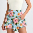 thumbnail image 2 of xfsWaSs Womens Tennis Skirt Flowers Printed Workout Skorts Side Pocket Skirted Yoga Shorts Breathable Lightweight Athletic Shorts with Skirt, 2 of 5