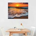 thumbnail image 2 of ERAPDAUR Sunset Beach Wall Art Beach Theme Bathroom Decor Hawaii Coastal Seascape Canvas Prints Painting Modern Nature Ocean Waves Landscape Artwork for Living Room Office Home Decoration 20x16in, 2 of 6