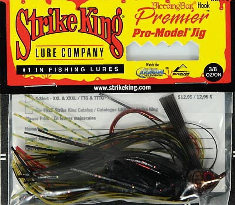 Strike King Premier Pro-Model Jig /8oz Spinnerbait Black Brown Amber Bass Jig