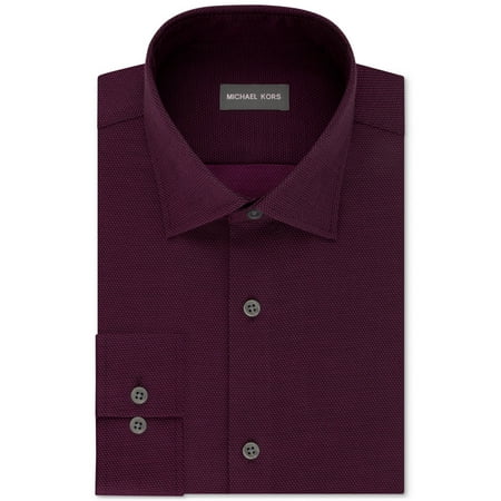 Michael Kors Men's Performance Solid Dress Shirt Fushsia Size XL
