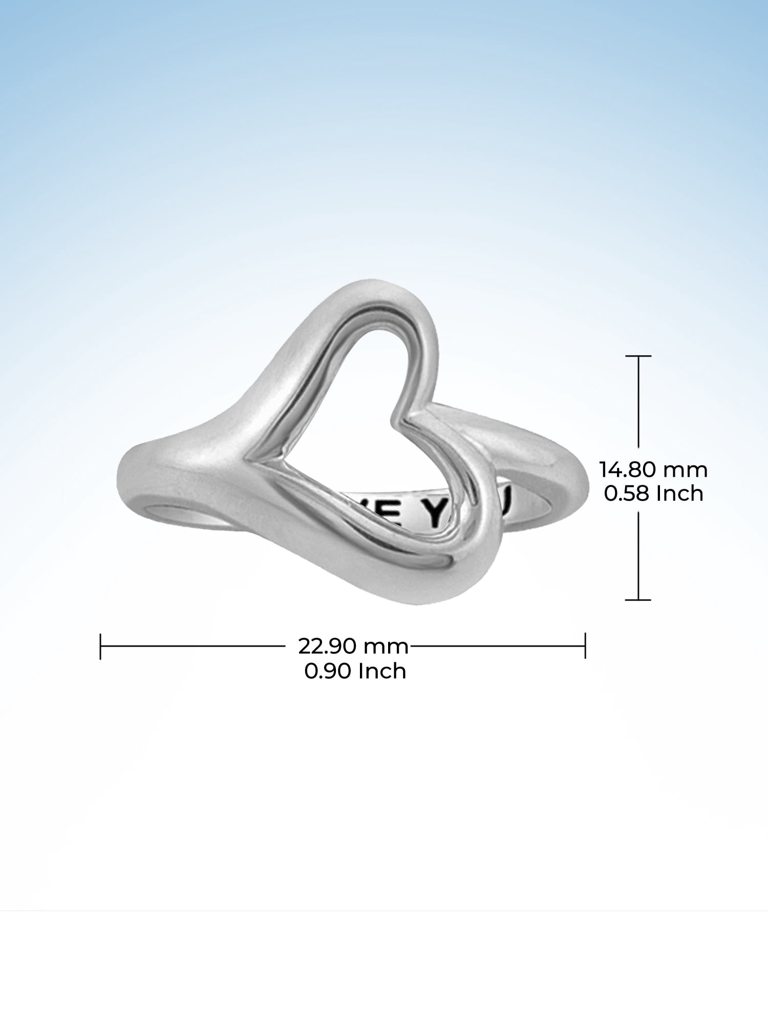 JewelersClub 0.925 Sterling Silver Heart Friendship Ring for Women | Personalized Always Yours Heart Symbol Band