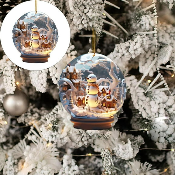Christmas Snowman Globe Ornament Hanging Christmas Hanging Unique Style Snow Decoration Unique Design Christmas Style Hanging Pack/ Christmas Snowman Glass Ball Pendant Plane 1