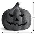 thumbnail image 5 of Clearance! Halloween Decorations - Fall Decor - 7.87in Black Handmade Terracotta Jack O Lantern Pumpkin - Cute Spooky Decoration Centerpieces for Tables Porch Yard Home Kitchen Front Door Mantel, 5 of 7