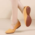 thumbnail image 6 of Yellow Ladies' Canvas Dance Shoes With Mid Heel And Full Coverage For Practice Comfort, 6 of 9