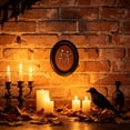thumbnail image 4 of Roiihwy Halloween Wall Decor, Ghost Framed Dark Ghost Holding Candle Oval Wall Art, Spooky Halloween Oval Walls Decor, Vintage Gothic Canvas Artwork Hanging Decor, 4 of 6
