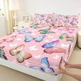thumbnail image 3 of jejeloiu Flying Butterfly Twin Sheet Sets,Cute Multicolor Butterflies Twin Fitted Sheet,Colorful Animals Flat Sheet For Girl,Ultra Soft Home Decor,3 Pieces, 3 of 7