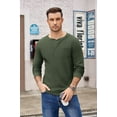 thumbnail image 4 of COOFANDY Men's Henley Shirts Long Sleeve Basic Waffle Pique Pullover T-Shirt with Pocket Christmas Sweater, 4 of 6