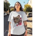 thumbnail image 3 of Women's Graphic T-Shirt White M Women's Tops Leopard Love Heart Crew Neck Short Sleeve Shirts for Women, 3 of 3