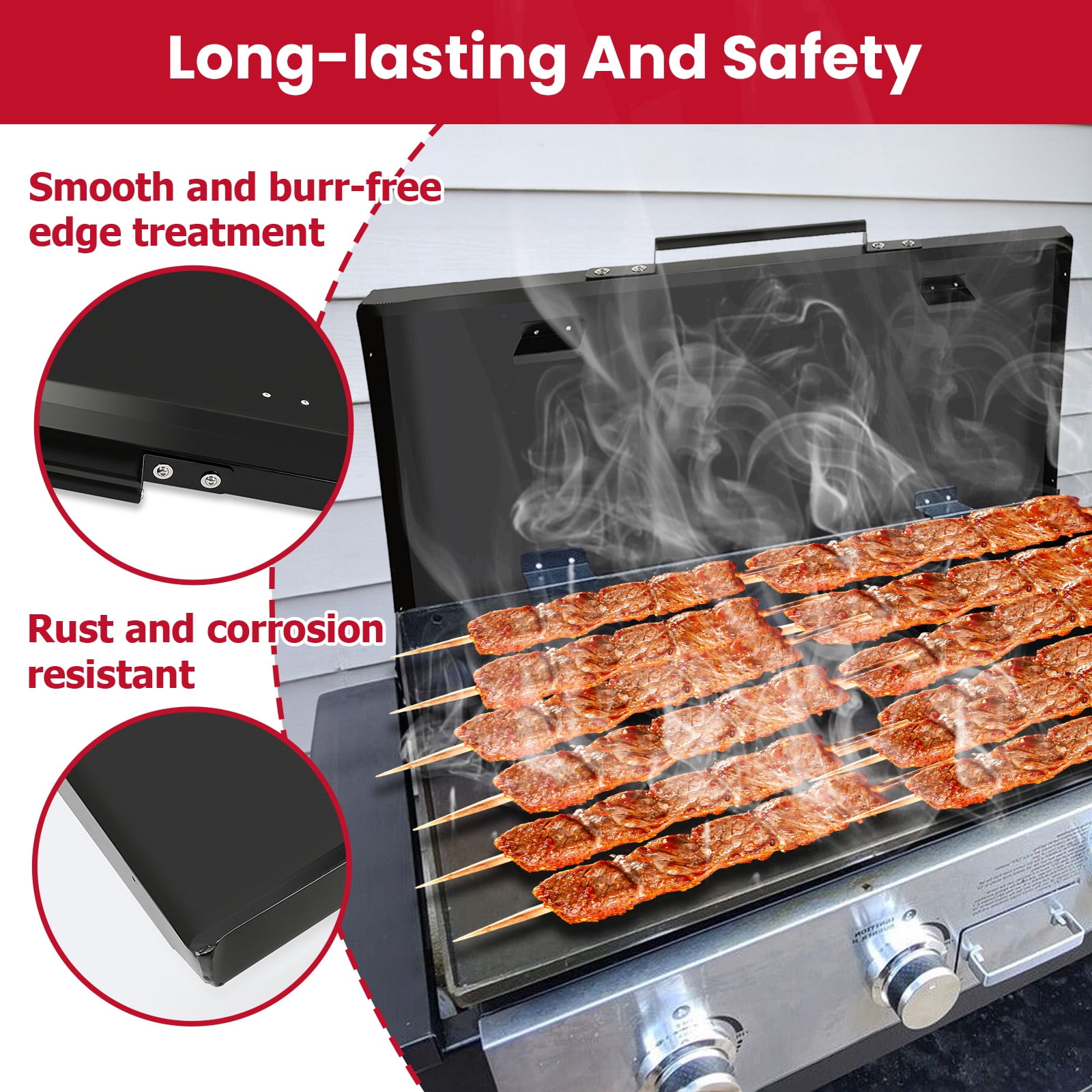 Kojem 36" Griddle Cover with Handle for Outdoor BBQ Barbecue,  Waterproof Powder Coated Aluminum, for Blackstone Members Camp Chef Grill