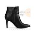 thumbnail image 3 of BLISSFUL STEP Pointed Toe Buckle Strap Stiletto Heel Ankle Boots for Women Black (Size 8), 3 of 5