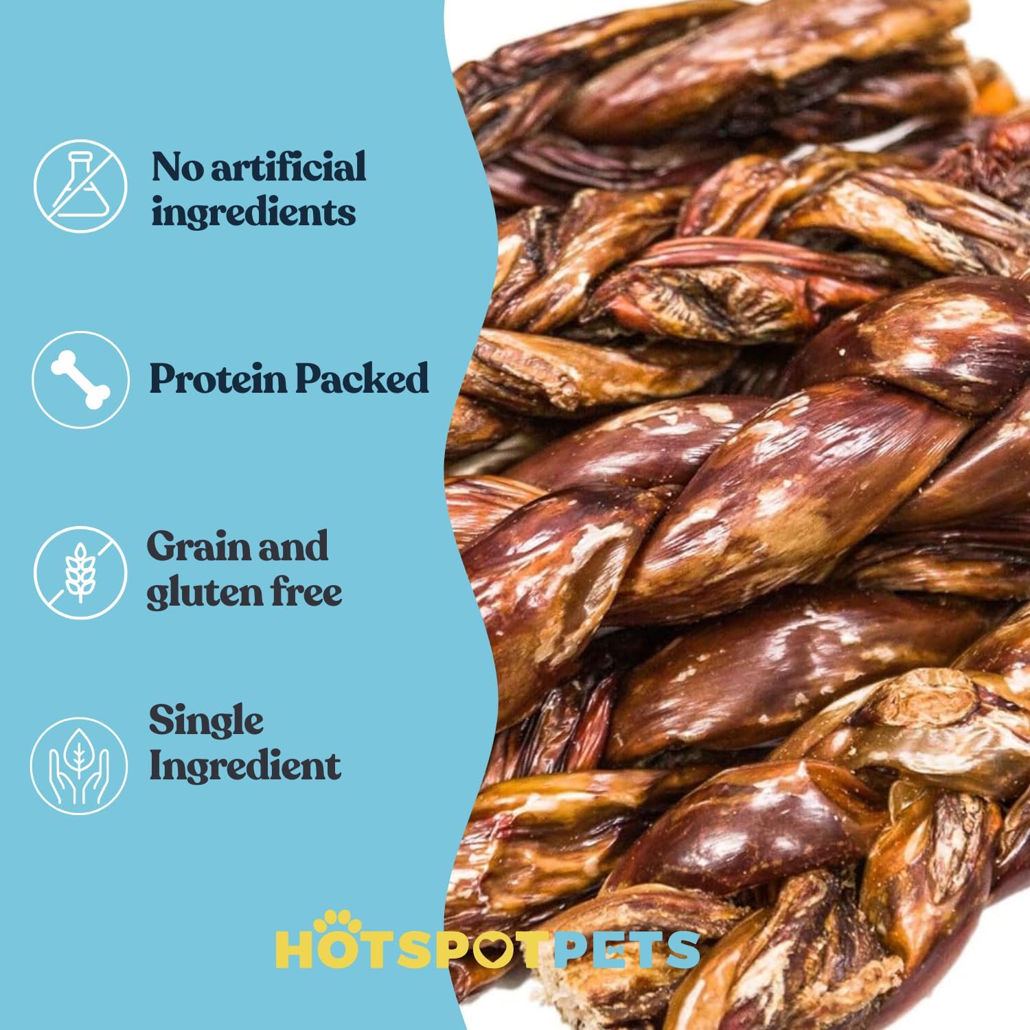 Beef Jerky Dog Treats Thick Esophagus Braided Sticks Dog Chews (6 Inch - 12 Pack) - All Natural Bulk Beef Chews from Grass Fed Cattle - Rich in Glucosamine & Chondroitin - Great Rawhide Alternative