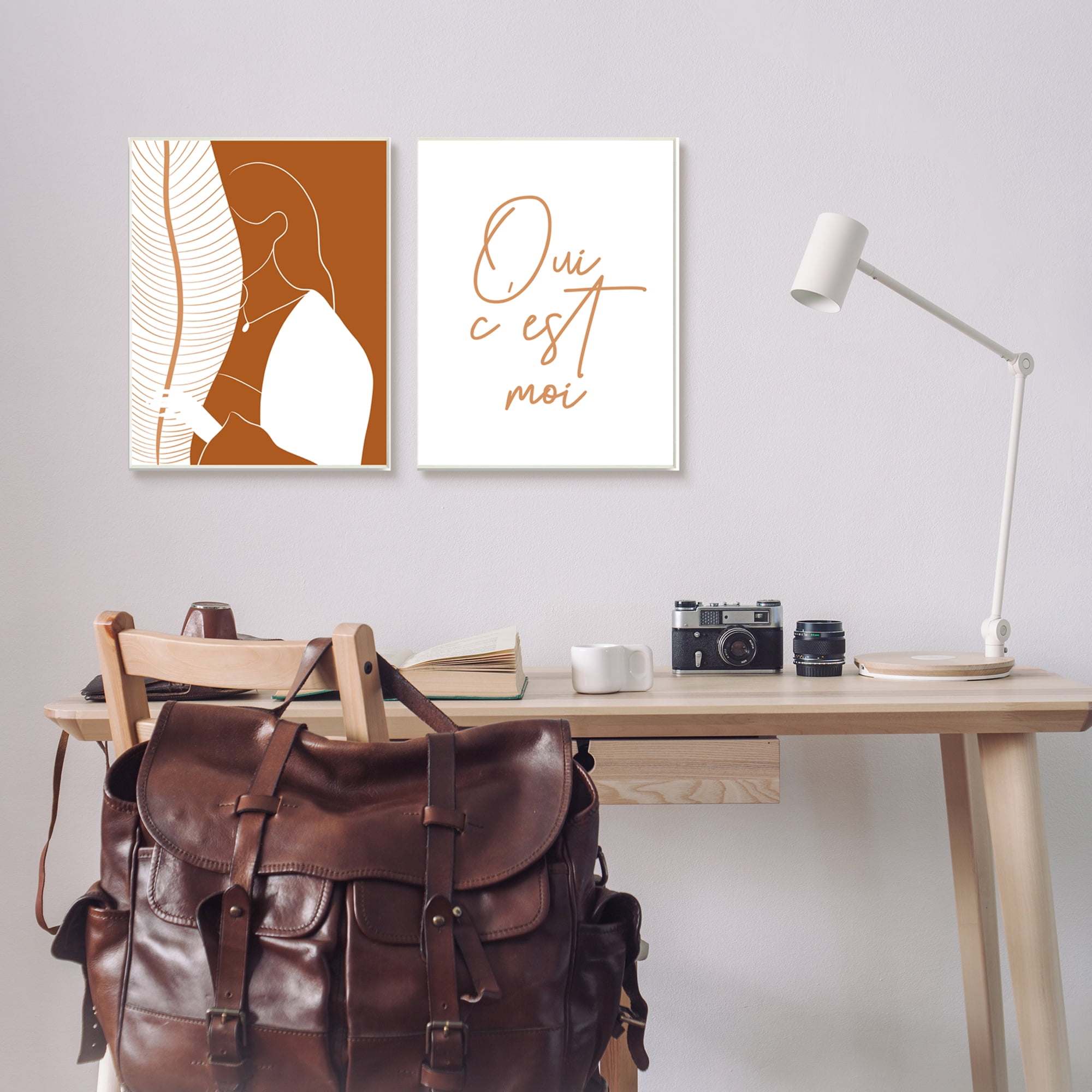 Stupell Indtries Oui C'est Moi French Phrase Woman Behind Palms,13 x 19,Design by Birch&Ink