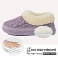 thumbnail image 4 of VeraCosy Women's Cozy Cable Knit Memory Foam House Shoes Slipper with Fuzzy Plush Collar,Purple,7 US, 4 of 6