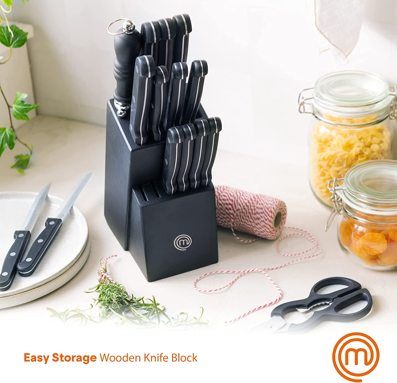  MasterChef Kitchen Knife Set with Block and Sharpener