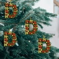 thumbnail image 3 of Adornos navideños personalizados para el árbol | Colgantes con monograma de 26 letras y diseño de gorro de Papá Noel, 3 of 5