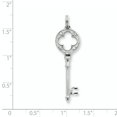 thumbnail image 2 of Sterling Silver CZ Key Pendant QP1544 (41mm x 12mm), 2 of 2