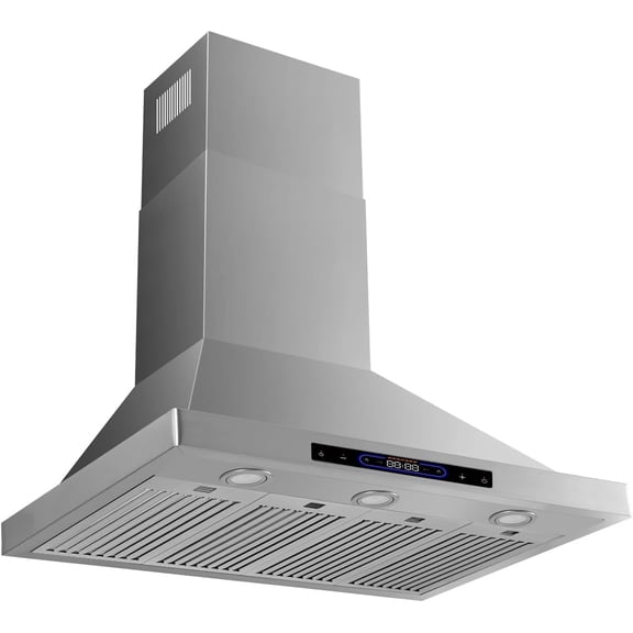 48 inch Wall Mount Range Hood Convertible Vent Dual Motors with Permanent Baffle Filters 1500 CFM Stainless Steel for Kitchen Gesture Sensing & Touch Control, 4 Speed Exhaust Fan, ETL listed