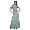 thumbnail image 1 of Moomaya Crop Top And Flared Skirt Set Printed Ethnic Rayon Dresses For Women, 1 of 6