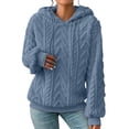 thumbnail image 1 of IMENGL Solid plush spliced new hooded, Blue L, Size M-5XL, 1 of 3
