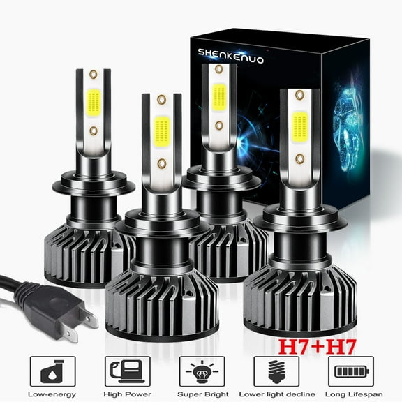 LED Headlight H7 High Beam H7 Low Beam Bulbs Headlight Bulb for Hyundai Sonata 2011-2014,4pc