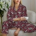 thumbnail image 4 of Goofa Daisies Flowers Printed Women’s 2 Piece Pajama Set Super,Pajamas Women's Long Sleeve Sleepwear Soft Button Down Loungewear Pjs Lounge Set Nightwear-XX-Large, 4 of 9