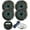 Charcoal Salt Water LED, variant on Kicker Weather-Resistant Gauge Style Bluetooth Marine Digital Media Receiver Bundle Combo with (QTY 4) 6.5" 2-Way 195W Max Coaxial Marine LED Speakers w/ Charcoal Grilles, 16-Gauge Wire, 22" Antenna