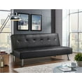 thumbnail image 2 of Futon Sofa Couch Modern Faux Leather Sofa Bed Convertible Sofas Sleeper Black, 2 of 4