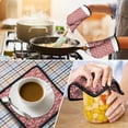 thumbnail image 4 of Red Christmas Patchwork Pattern Kitchen Oven Mitt and Pot Holder Sets 2 Pcs for Baking, Cooking and Grilling, Heat Resistant Up To 392 °F, 4 of 7