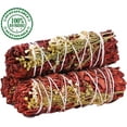 thumbnail image 2 of 3 Pack Floral Dragon's Blood Wildflowers White Sage Smudge Sticks | w/ Smudge Guide | ROSE PETAL | Sticks with Flowers, 2 of 3