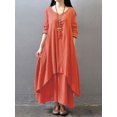 thumbnail image 2 of Vestido largo flojo ocasional de las nuevas mujeres de la manera Vestido largo sólido de Boho de Romacci Vestido, 2 of 7