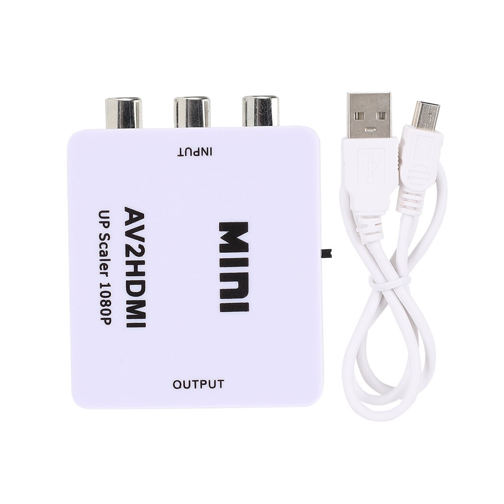 Convertisseur Vidéo Hd Av vers Convertisseur Vidéo Usb Mini Av vers Convertisseur 1080P Alimenté par Usb Av vers Hd Convertisseur Vidéo pour Décodeurs DVd VCD Consoles de Jeux Blanc