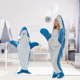 thumbnail image 2 of Saco de dormir de tiburón para niños y adultos, manta de pijama de tiburón, chal usable, aire acondicionado, mantas cálidas, Sudadera con capucha, disfraz de Cosplay Fivean unisex, 2 of 2