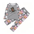 thumbnail image 7 of Family Halloween Pajama Set Long Sleeve Crew Neck, Breathable Halloween Family Pajamas with Monster Bow Print, Funny Matching Halloween Pajamas for Ki’ds Adults, 7 of 7