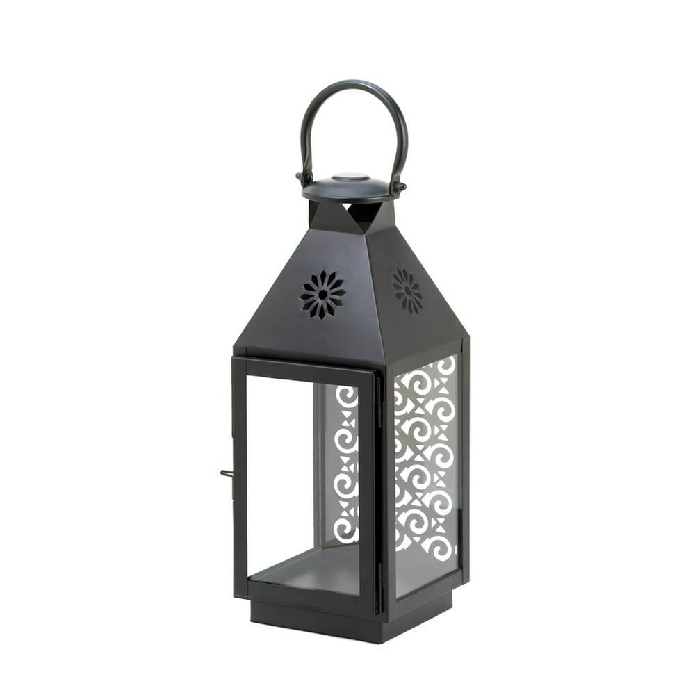 Black Lantern Candle Holder, Black Metal Lanterns For Candles Iron
