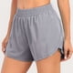 thumbnail image 2 of Pantalones cortos deportivos para mujer, pantalones cortos informales con forro y bolsillos con cremallera de cintura alta de secado rápido para uso en verano, 2 of 6