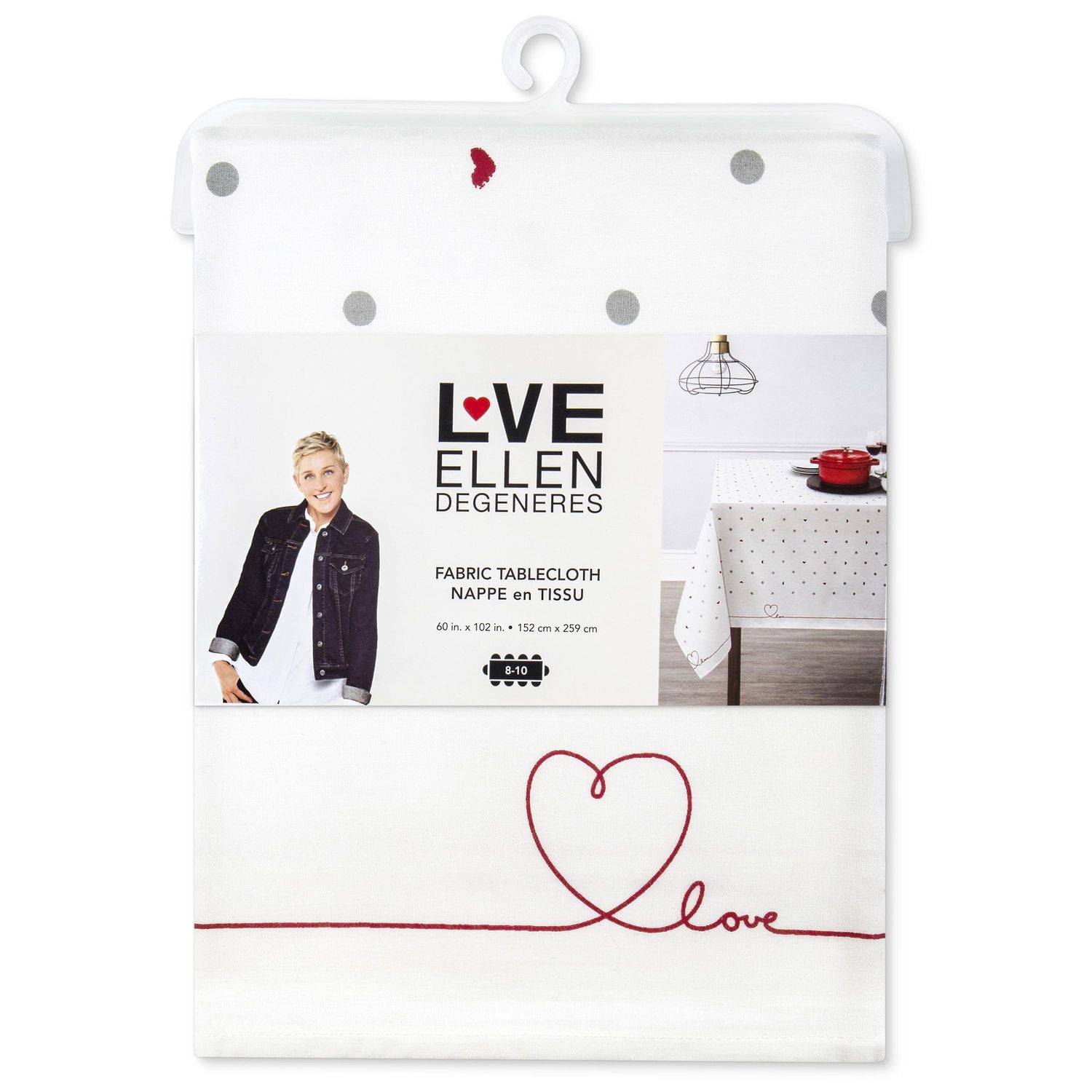 LOVE Ellen DeGeneres printed fabric tablecloth