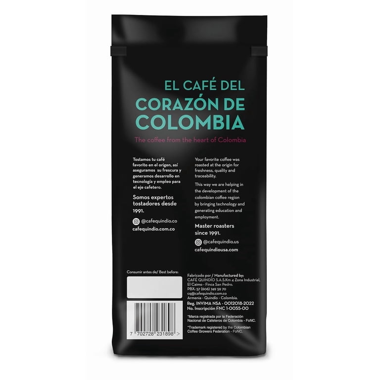 Cafe Quindio Gourmet Whole Bean Coffee, Medium Roast Colombian