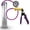 Purple + Protected Gauge, variant on LeLuv® Premium Ultima Penis Pump, Brass w/ Purple Silicone Grips & Hose | 9" Length x 2.25" Cylinder WIDE Flange Cylinder