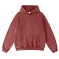 thumbnail image 5 of Resicozy Acid Wash Hoodie Crewneck Sweatshirt for Mens Pullover Oversized Men's Fashion Hoodies Sweatshirts Vintage Tops Red XL, 5 of 6