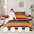thumbnail image 3 of jejeloiu Vivid Paisley Queen Comforter Set For Men Women,Floral Print Comforter Sets Queen,Orange Black,Black Reversible,3-Piece,1 Comforter and 2 Pillowcases, 3 of 7