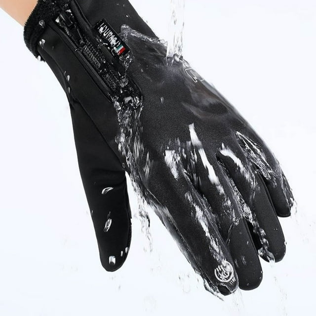 Guantes de Trabajo de Invierno Espesados Guantes de Calefacción de Esquí Al Aire Libre, Cinco Dedos Guantes de Trabajo Calientes de Temperatura Ajustable de Calor Completo