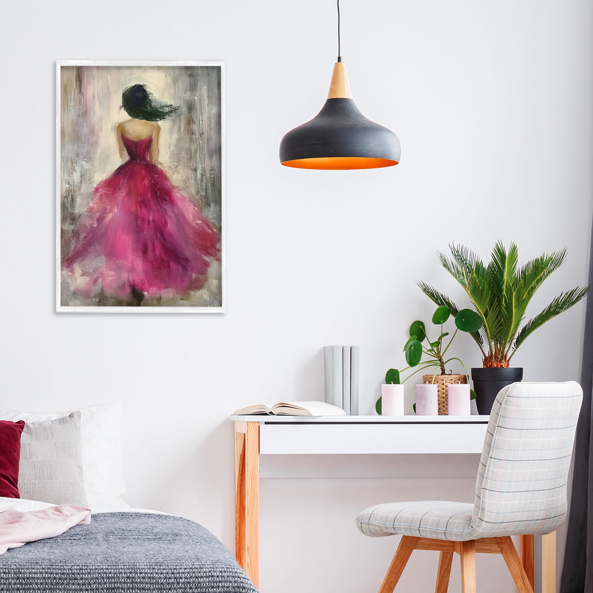 After Midnight Girl in Gown White Framed Giclee Art, design by Annabelle Hall