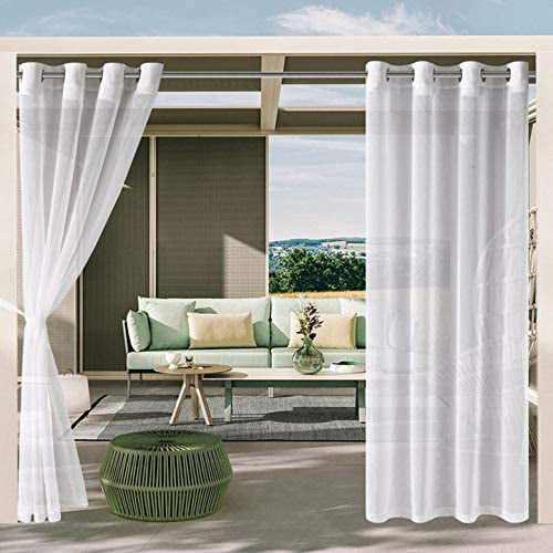 Laqula Sheer Outdoor Gazebo Curtains, Sheer Outdoor Curtains