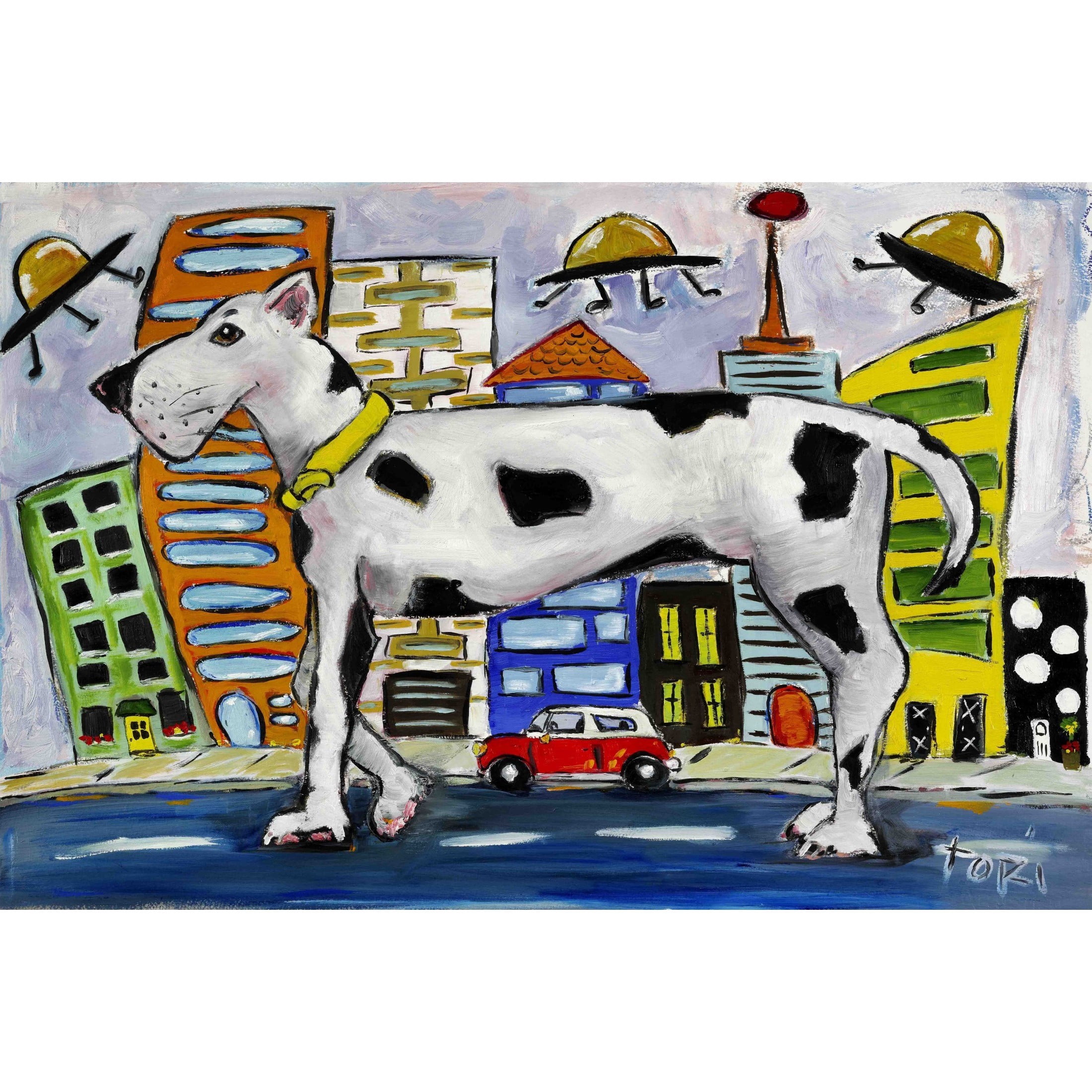 MARMONT HILL  - "Urban Abduction" by Tori Campisi Painting Print on Canvas - Multi-Color 18 x 12